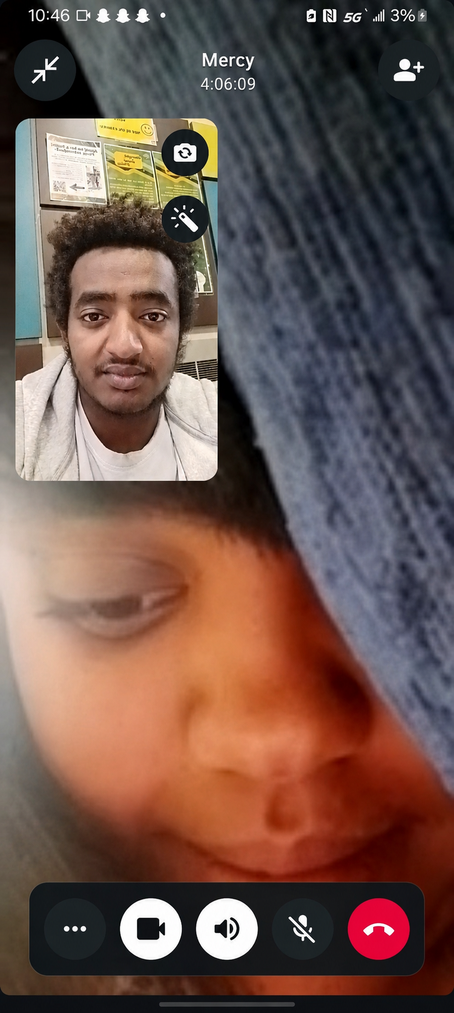 A long video call with Mercy