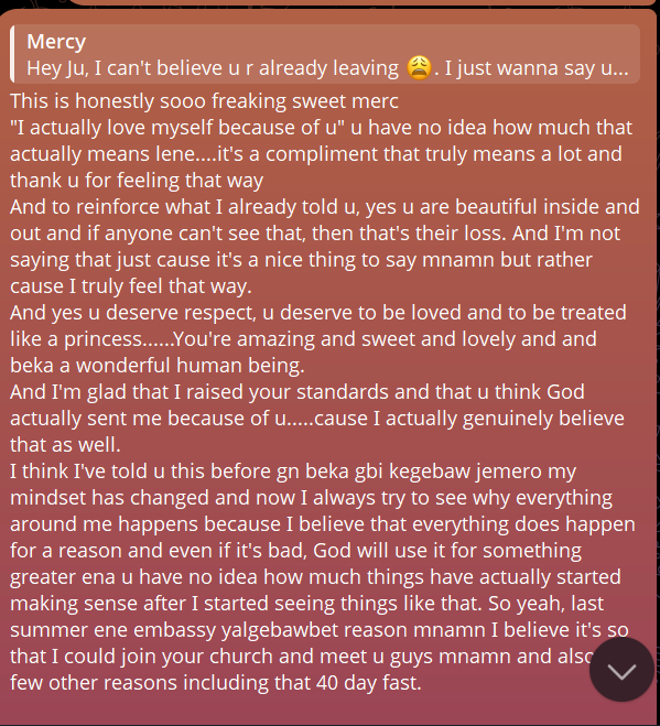 My meaningful reply to Mercy