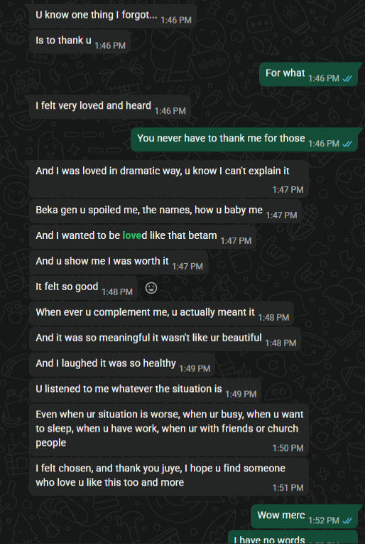 A heartfelt conversation about feeling loved and heard