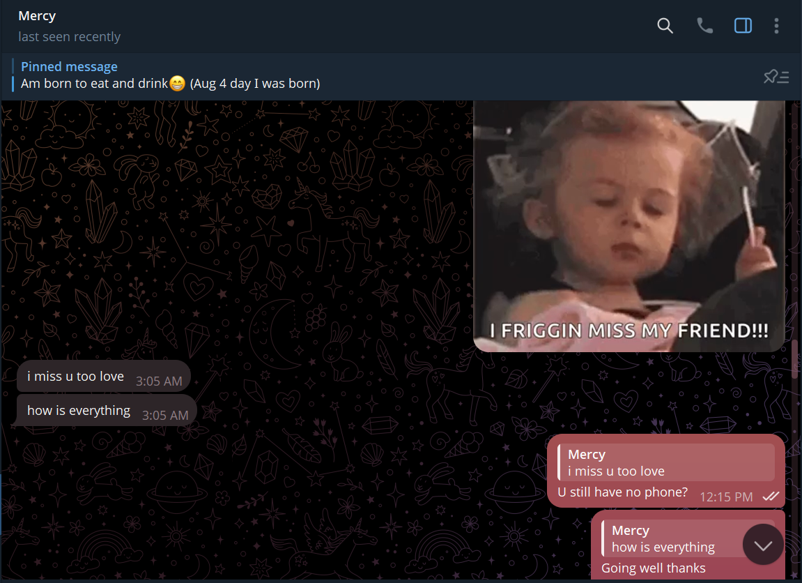 A conversation about missing each other